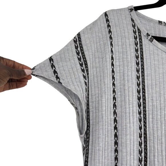 Lularoe XL Gray & Black Striped Maxi Dress - Picture 5 of 8